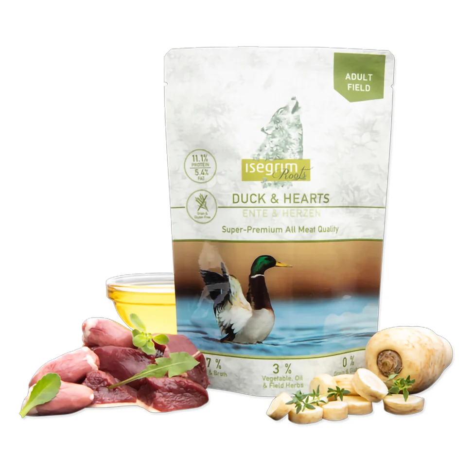 Pouch Isegrim Dog Adult - Duck & Hearts 410 Gr.