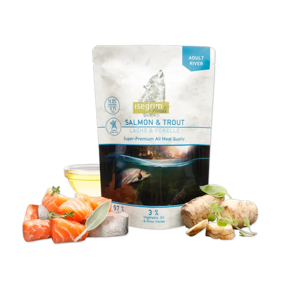 Pouch Isegrim Dog Adult River - Salmon & Trout 410 Gr.